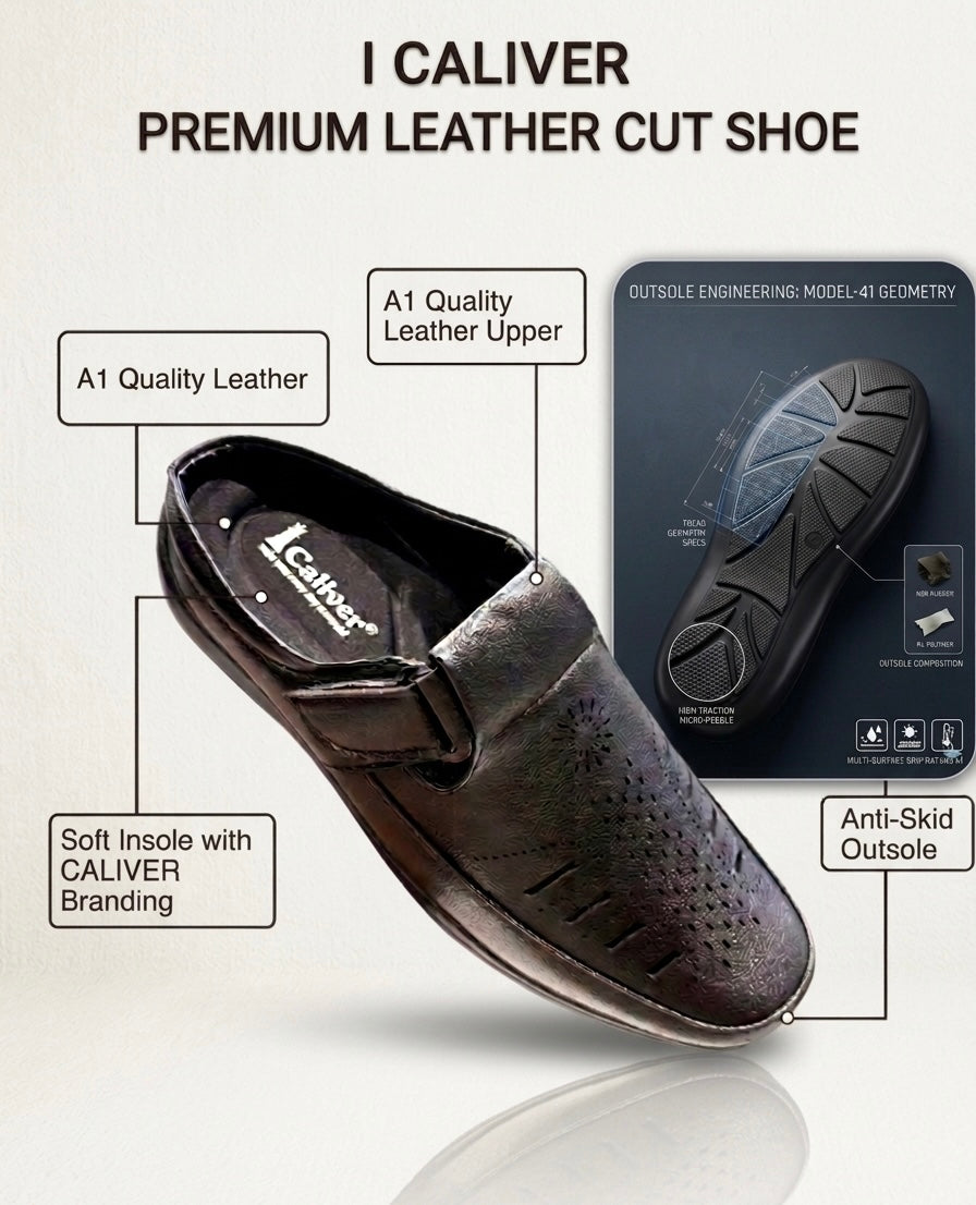 I CALIVER BRANDED CUT SHOE BLACK
