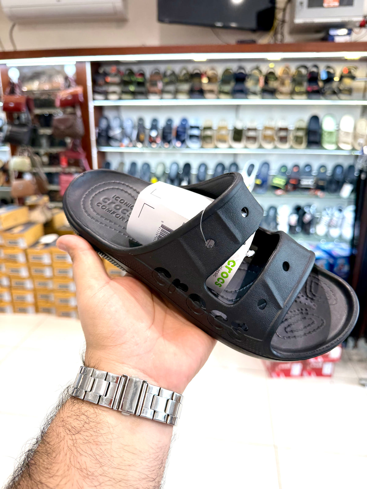 CROCS DOUBLE STRAP BLACK