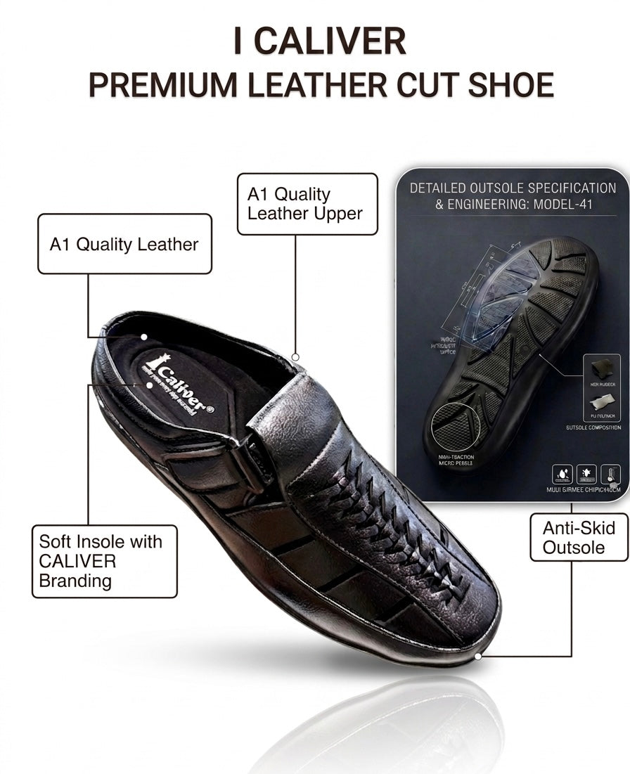 I CALIVER BRANDED CUT SHOE BLACK