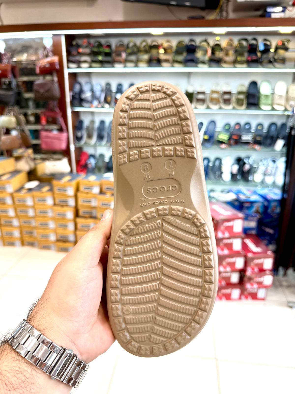 CROCS DOUBLE STRAP BROWN