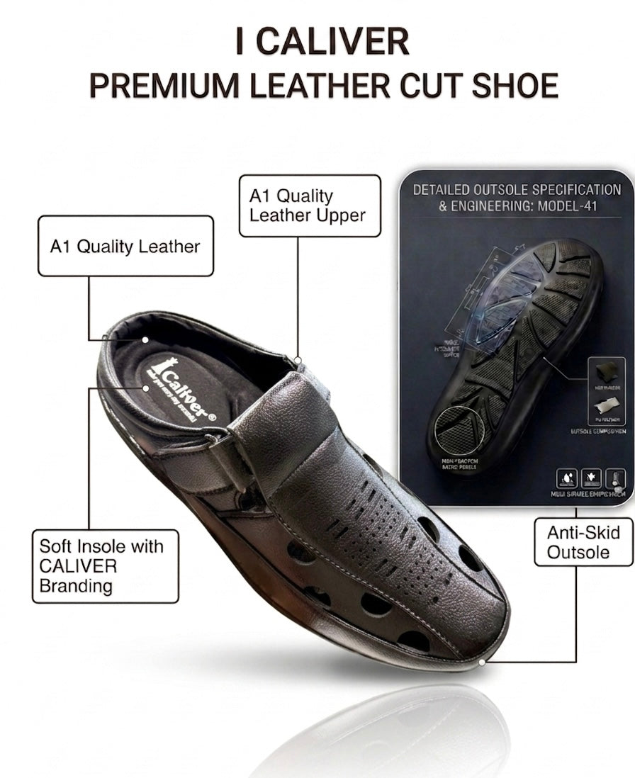 I CALIVER BRANDED CUT SHOE BLACK
