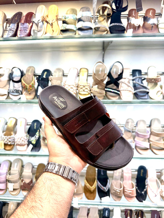 AVIUM BLACK/BROWN DOUBLE STRAP WITH FINGER
