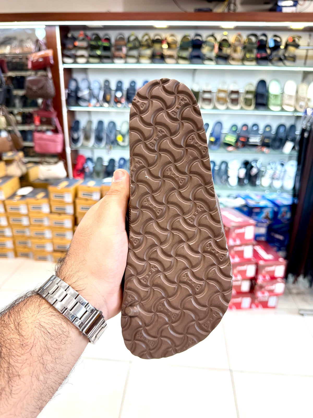 BRIKENSTOCK SLIDES BROWN