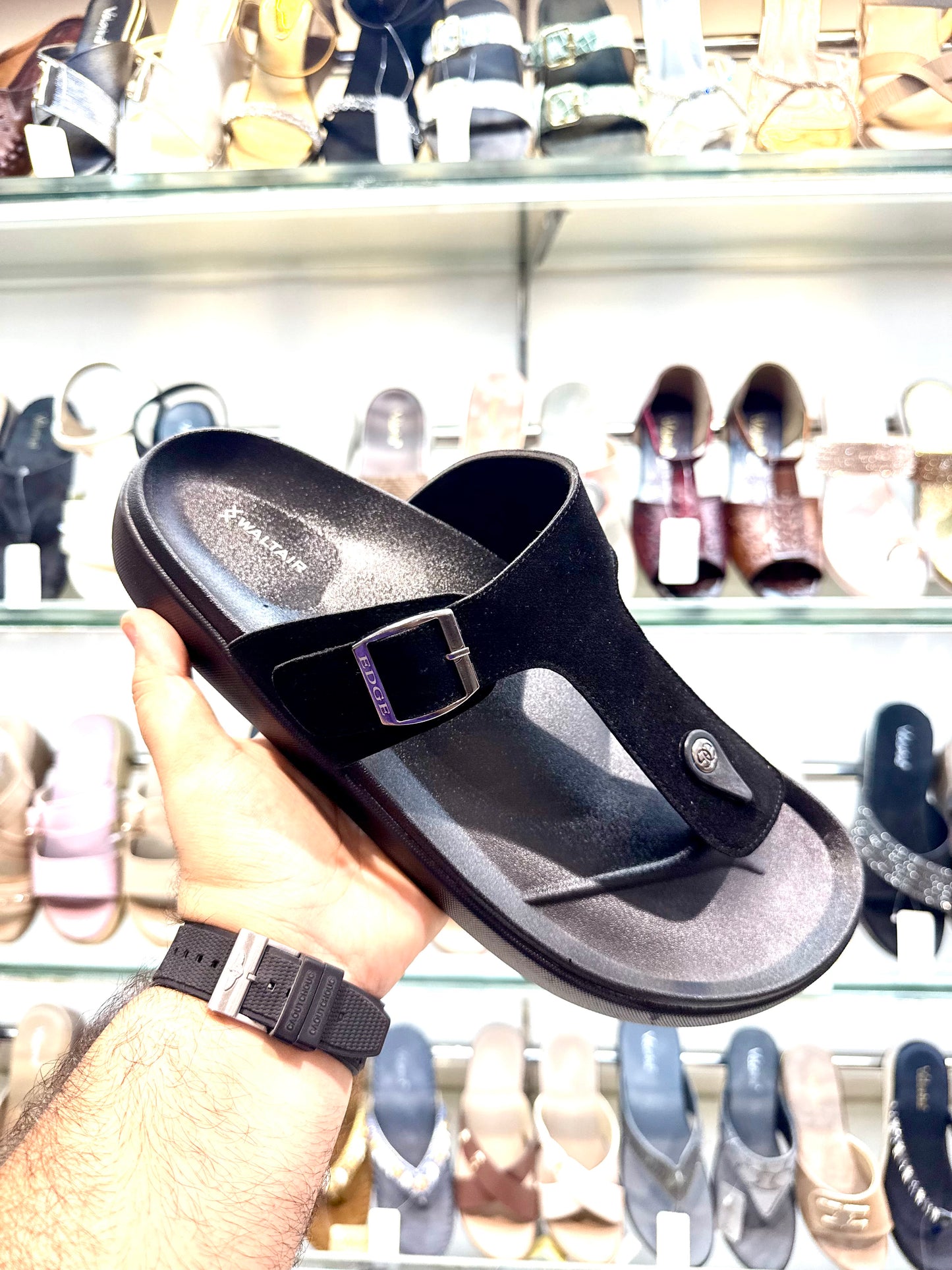 WALTAIR PLUS SIZE T STRAP BLACK