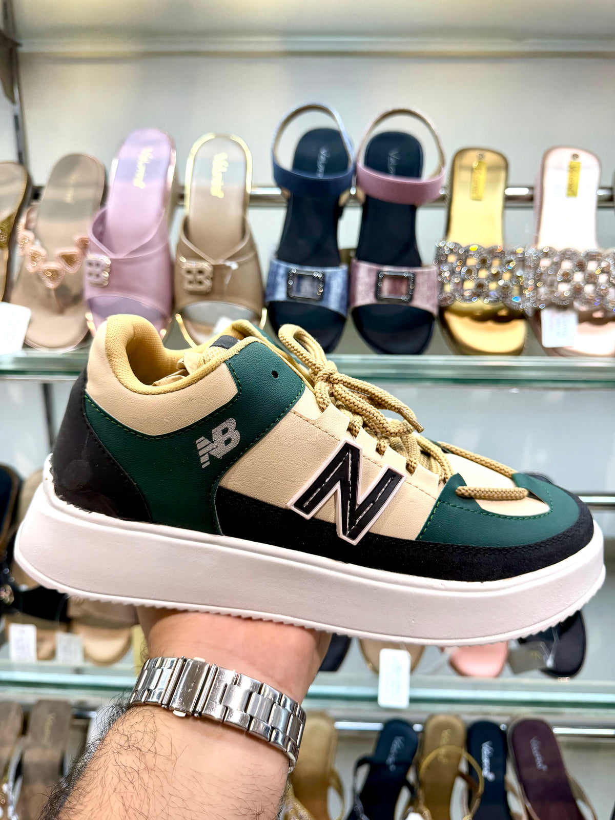SNEAKERS NEW BALANCE GREEN/CREAM