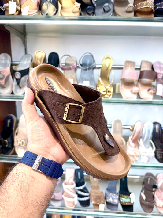 PCW GUN SWED CREAM/BROWN