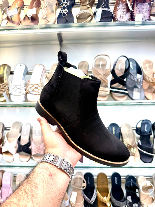 BOOTS BLACK ZARA LEATHER SWED/CREAM