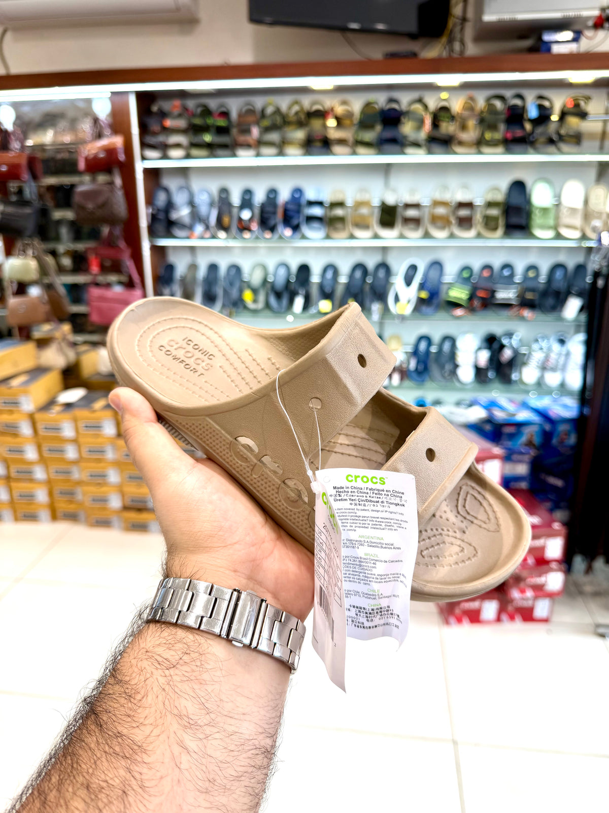 CROCS DOUBLE STRAP BROWN