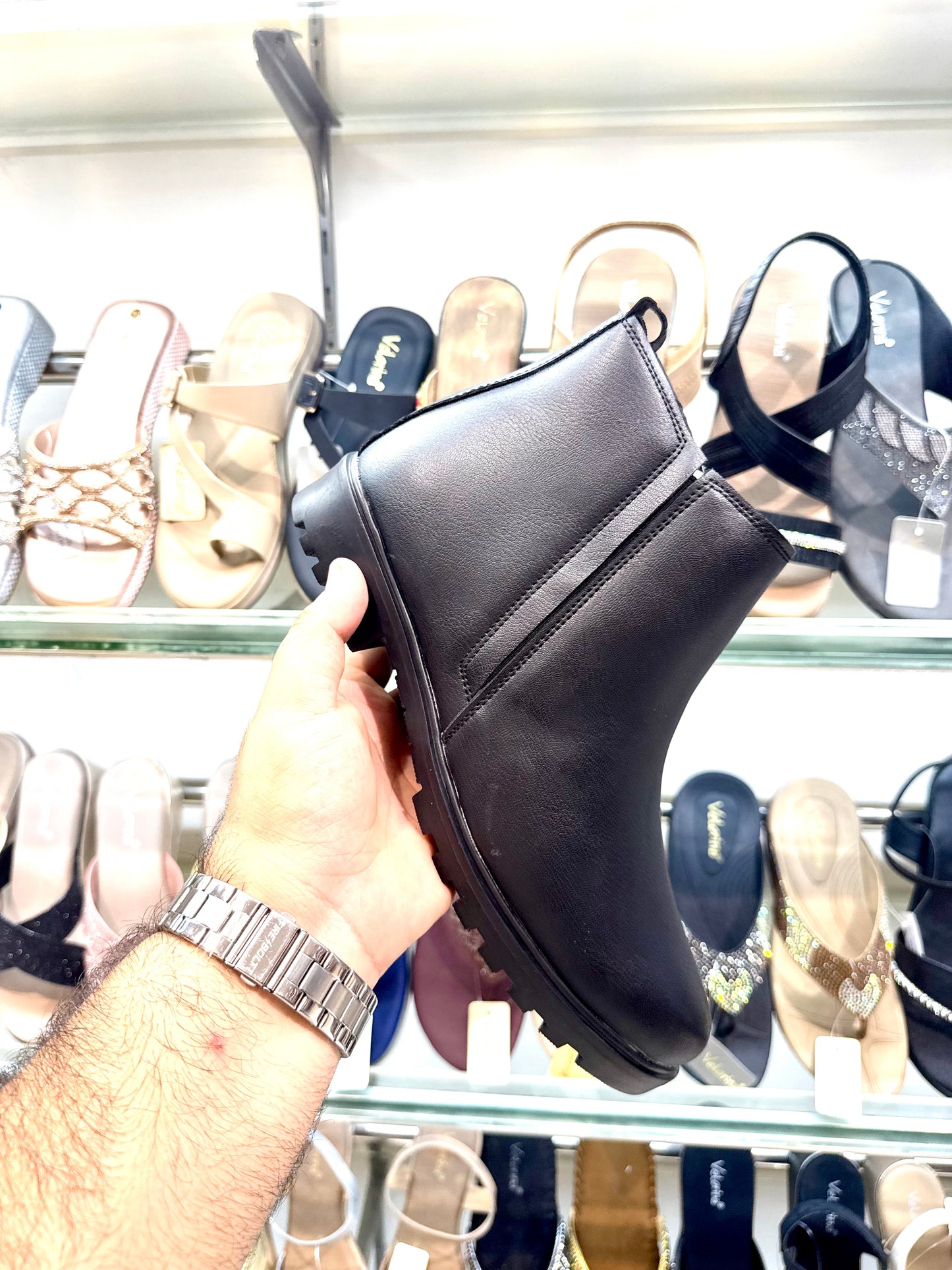 BOOTS BLACK  LEATHER ZIP DESIGN SOUL