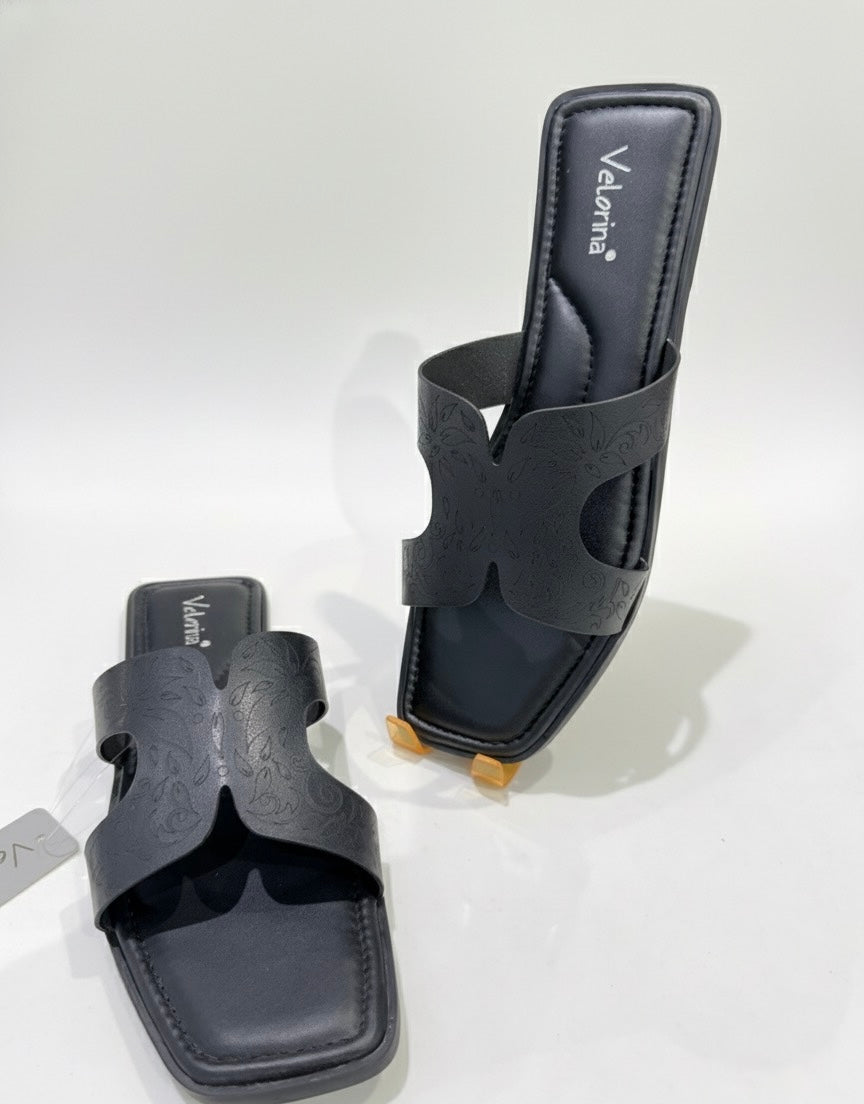 VELORINA FLIP FLOPS BLACK