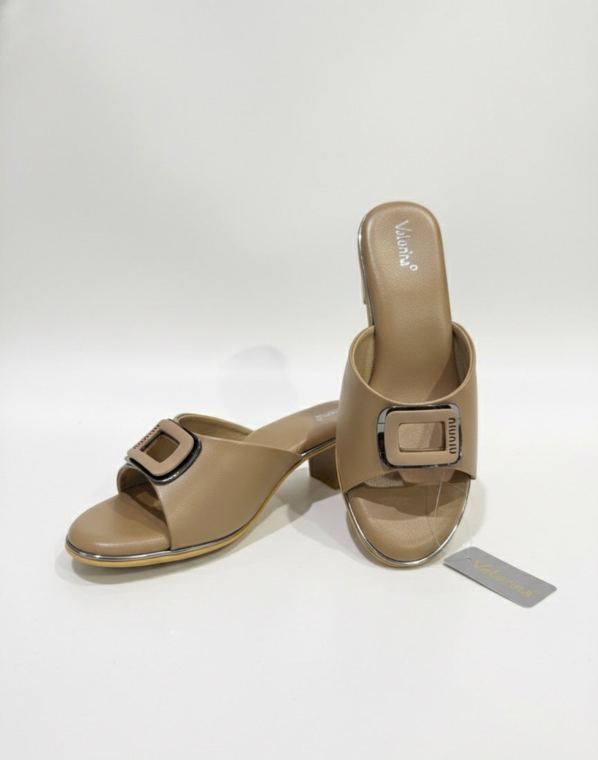 VELORINA BLOCK HEEL BEIGE