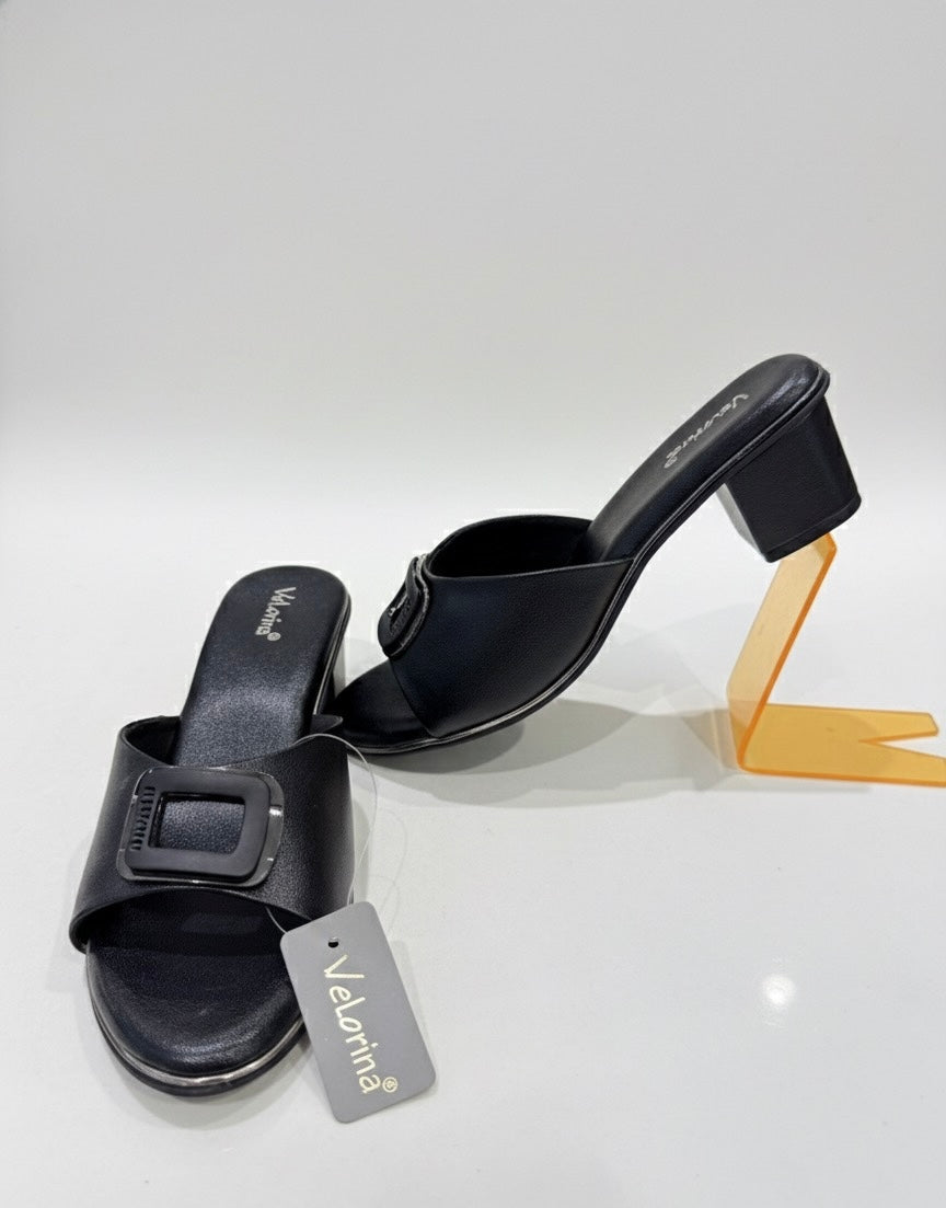 VELORINA BLOCK HEEL BLACK